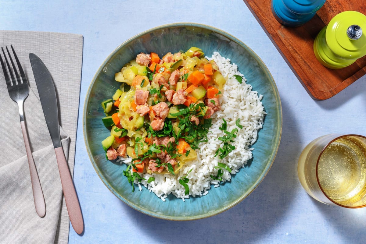 Bowl di salsiccia e riso Basmati