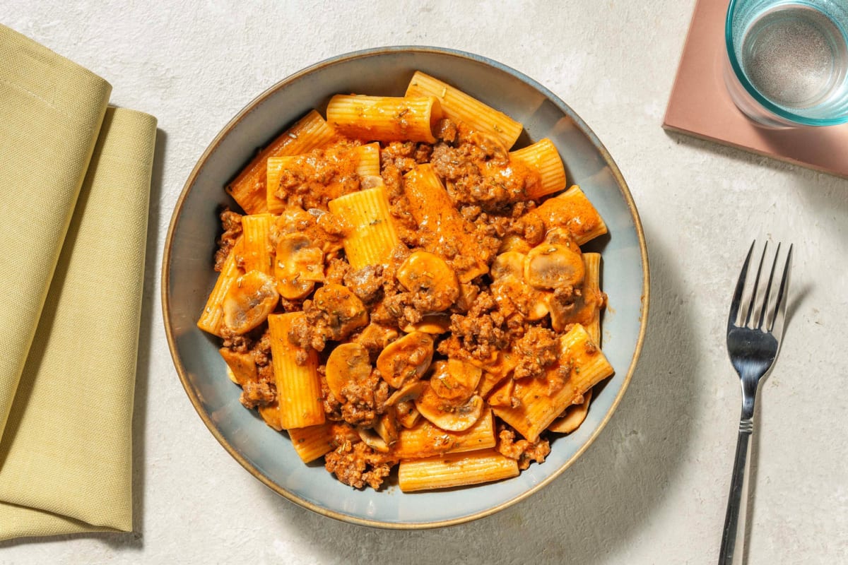 Rosemary Lamb and Mushroom Rigatoni