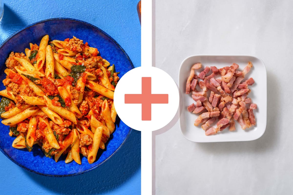 Speedy Pork and Bacon Penne