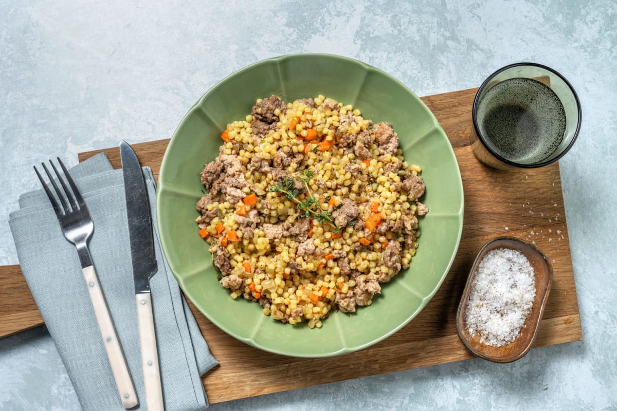 Couscous perlato al ragù bianco di carne