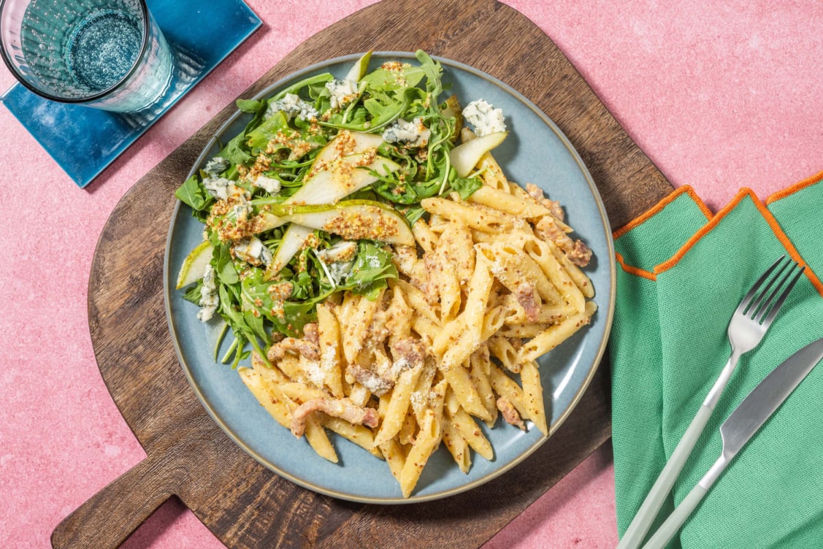 Creamy Double Bacon and Mustard Penne