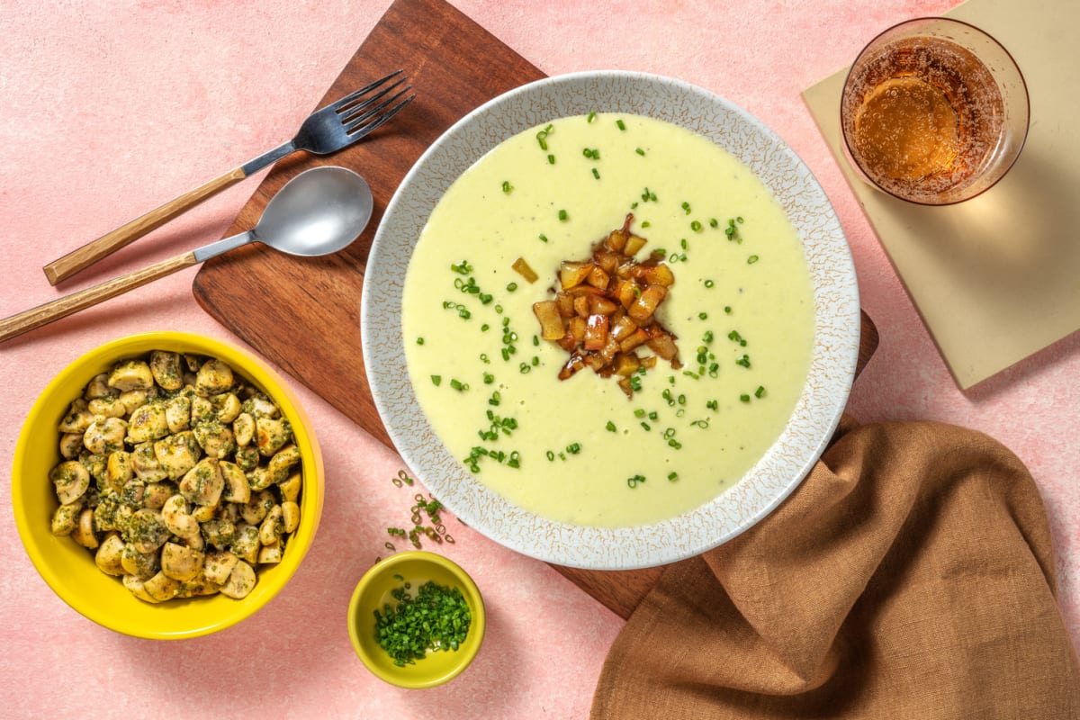 Vichyssoise con manzana caramelizada