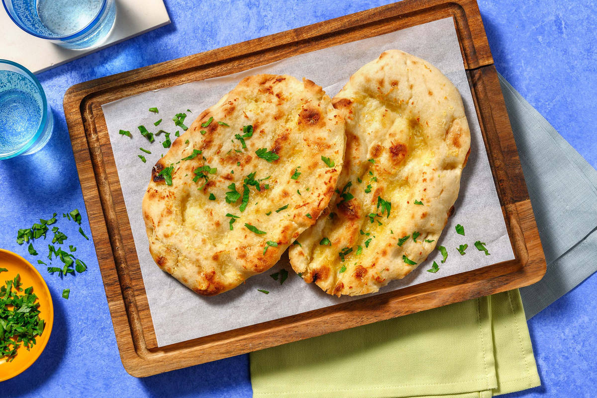 Easy Garlic Butter Naan Breads Recipe | HelloFresh