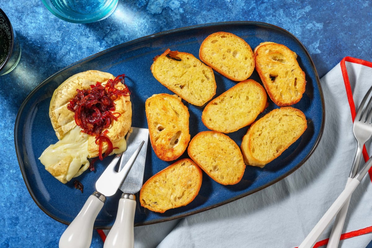 Baked Camembert and Garlic Baguette Dippers