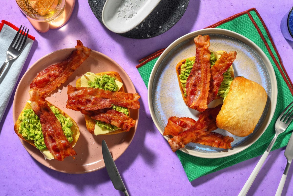 Smashed Avocado & Crispy Bacon Sandwich