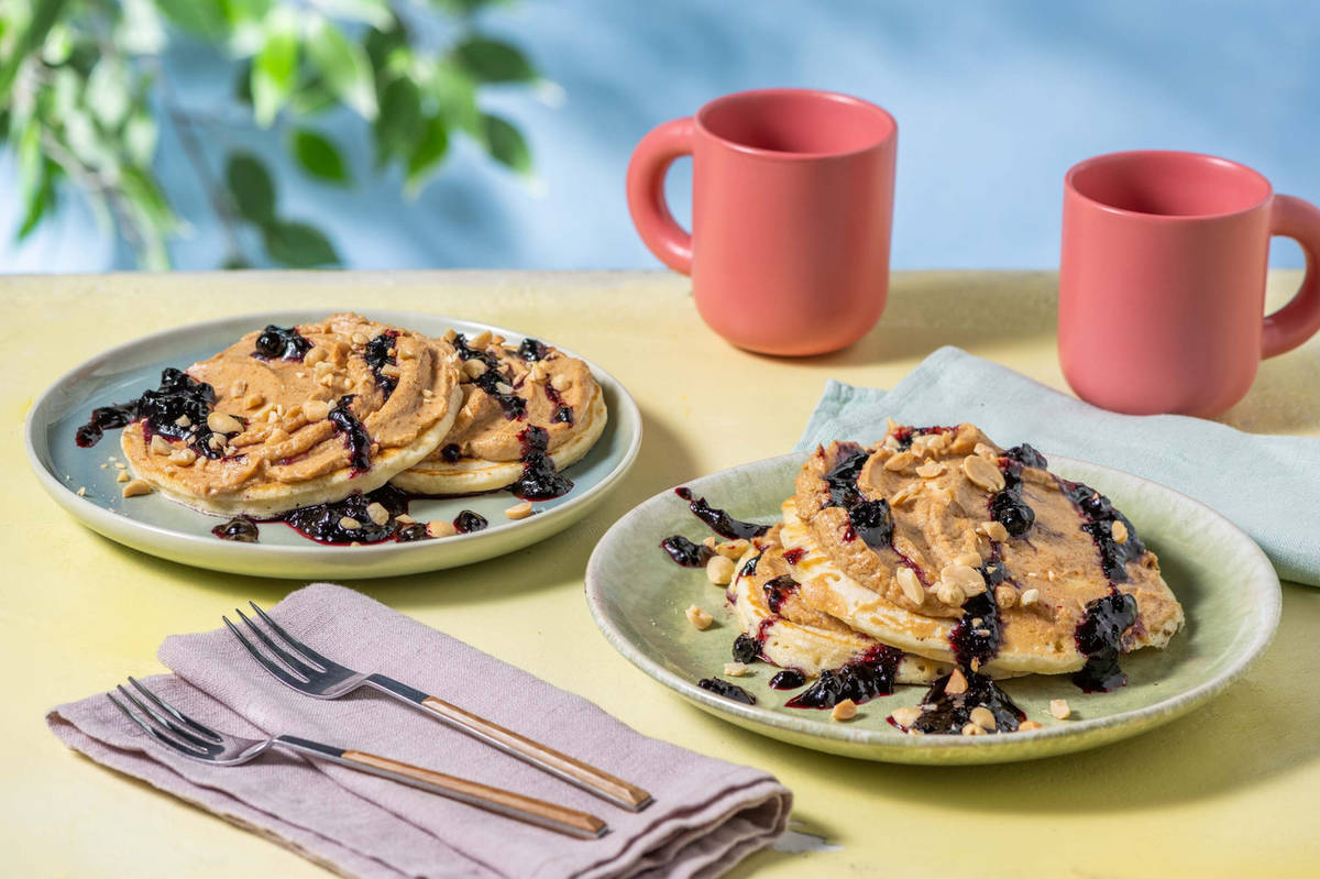 PeanutHoney Cream & Red Berry Compote Waffles Recipe HelloFresh