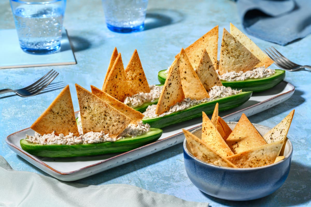 Kids' Tuna & Cream Cheese Cucumber Boats