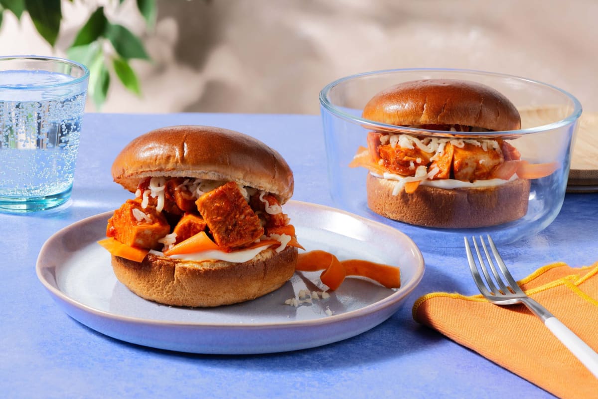 Cheesy Korean Style Gochujang Chicken Sandwich