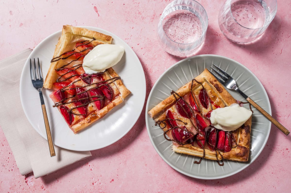 Honeyed Plum Puff Pastry Tart