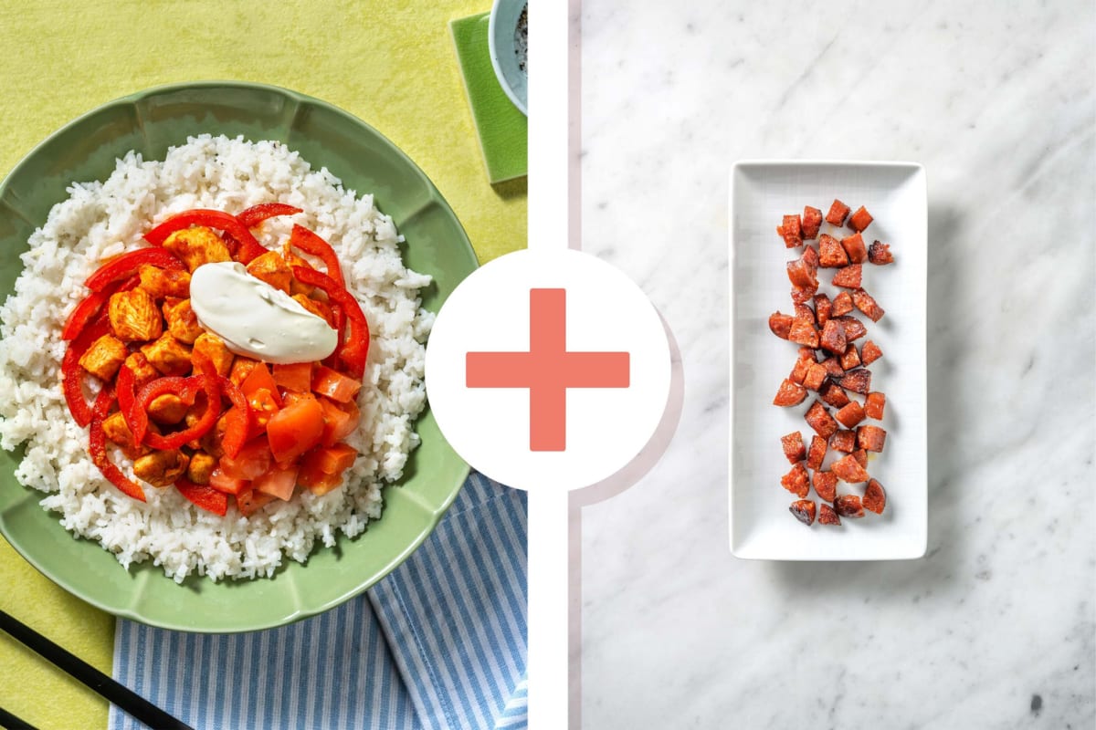 Chicken, Chorizo and Pepper Fajita Bowl