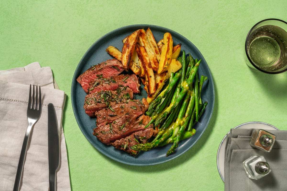 Beef and Hand-cut Rosemary Chips