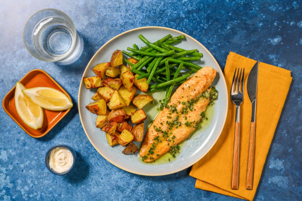 Hake in Garlic Chive Butter