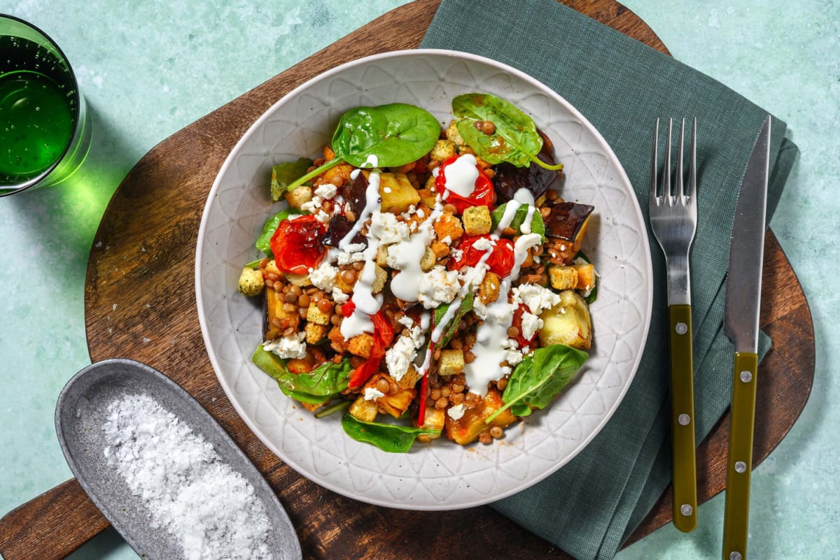 Warm Roasted Tomato and Lentil Salad