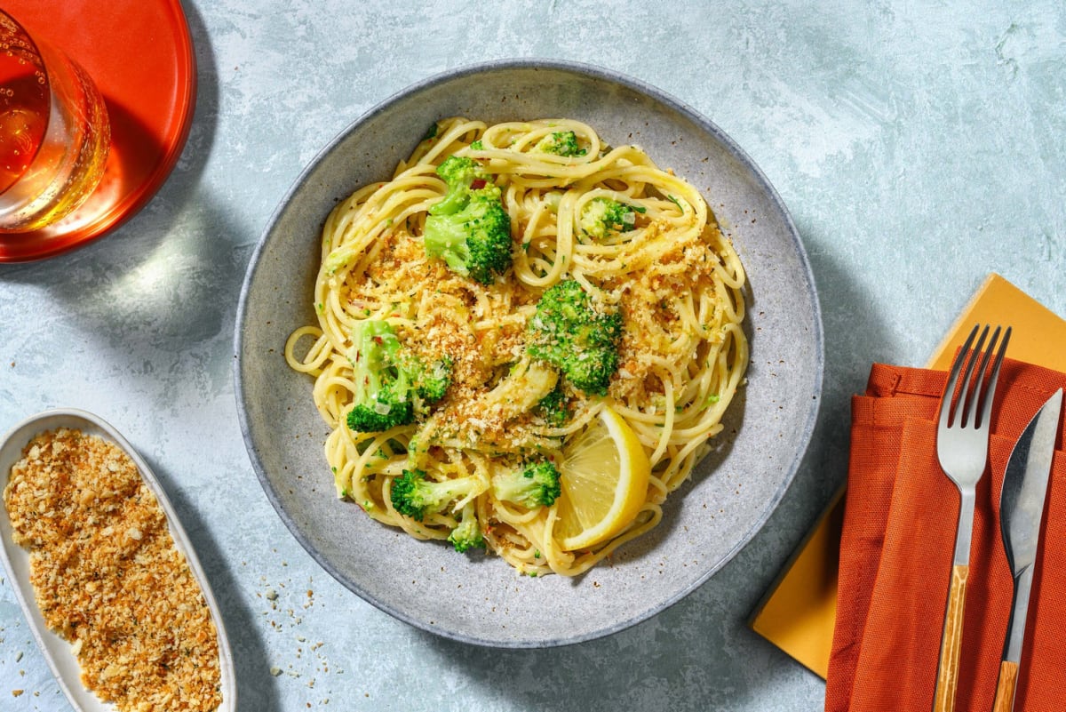 Spaghetti al Limone! Zitronige Pasta mit Brokkoli