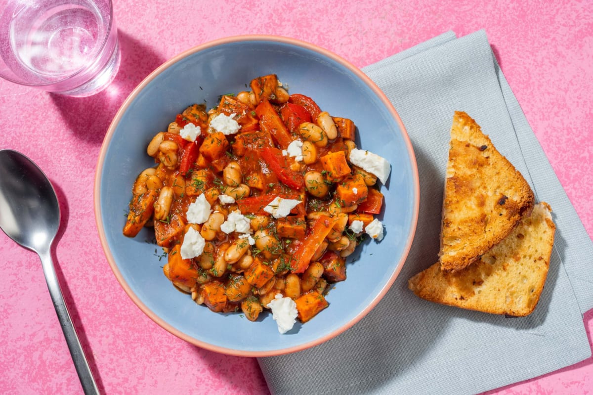 Harissa Sweet Potato and Butter Bean Stew