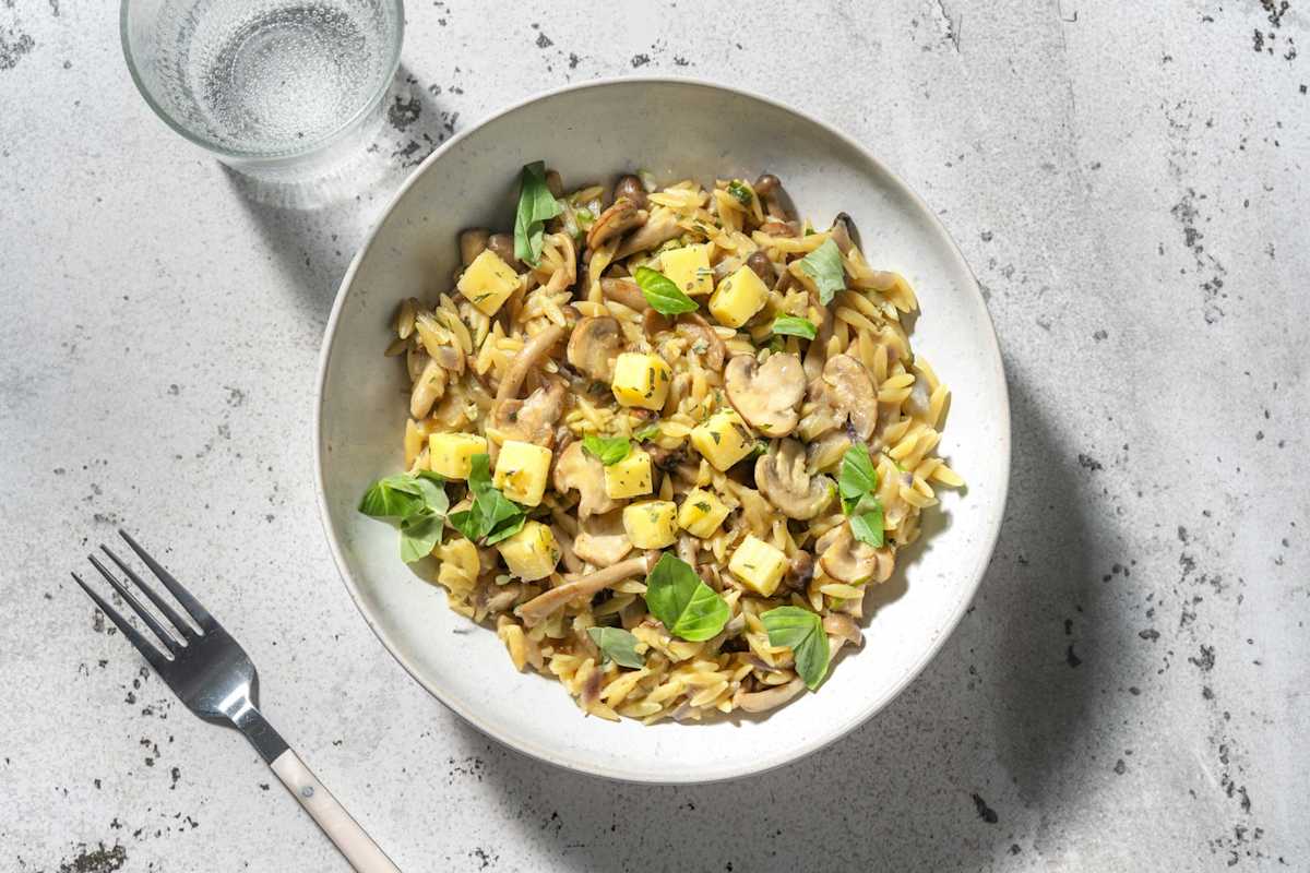Risotto van orzo met paddenstoelen