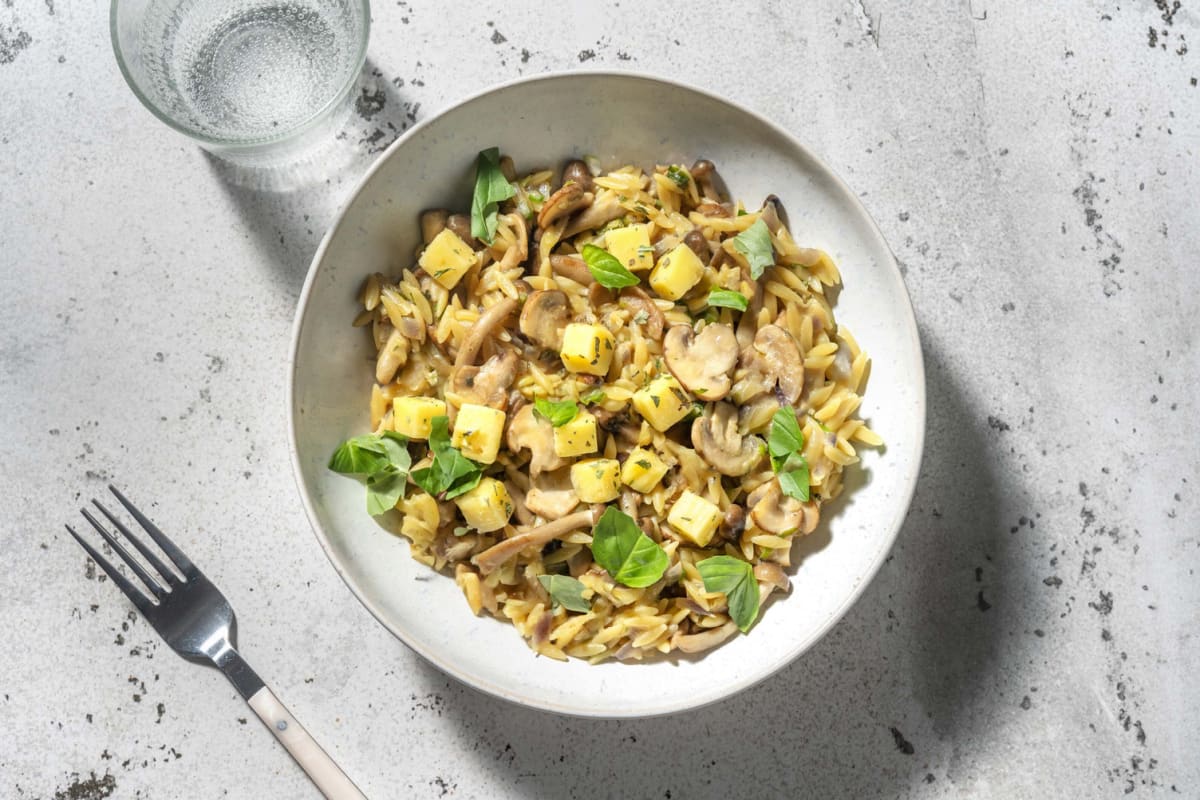 Risotto van orzo met kastanjechampignons