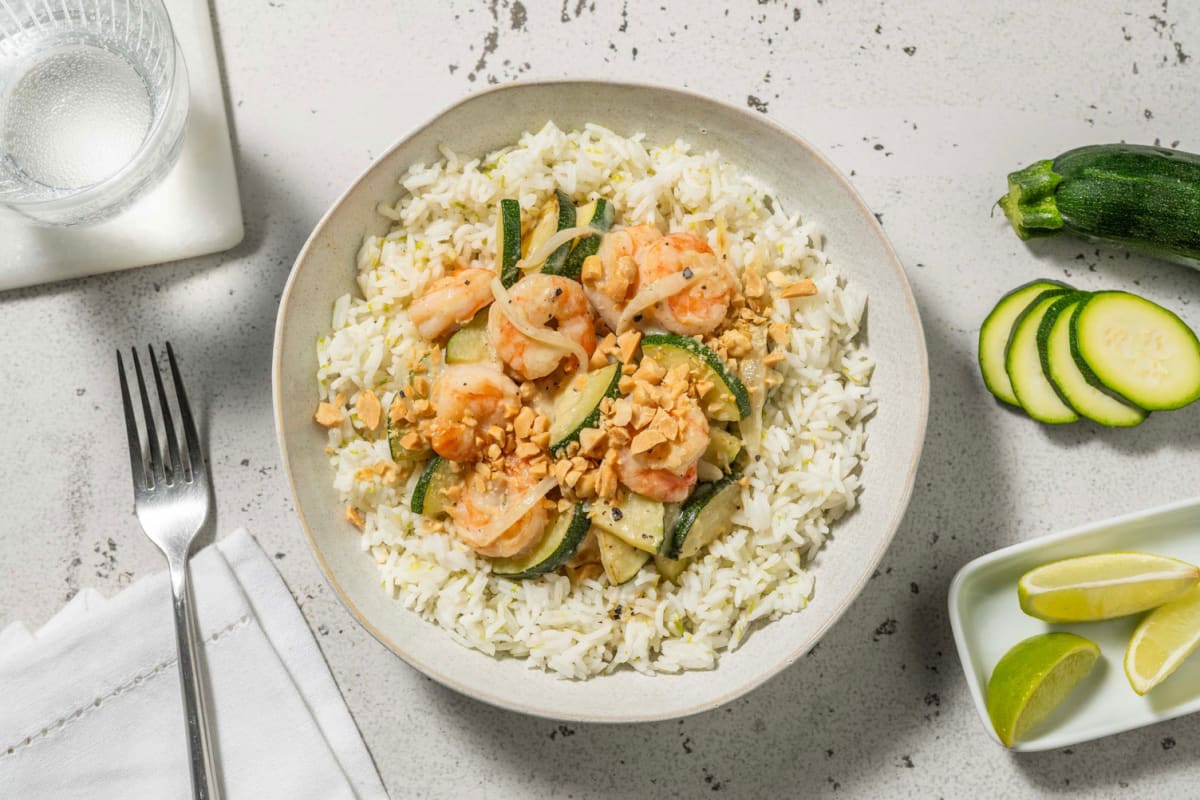 Green Shrimp Curry mit Zucchini