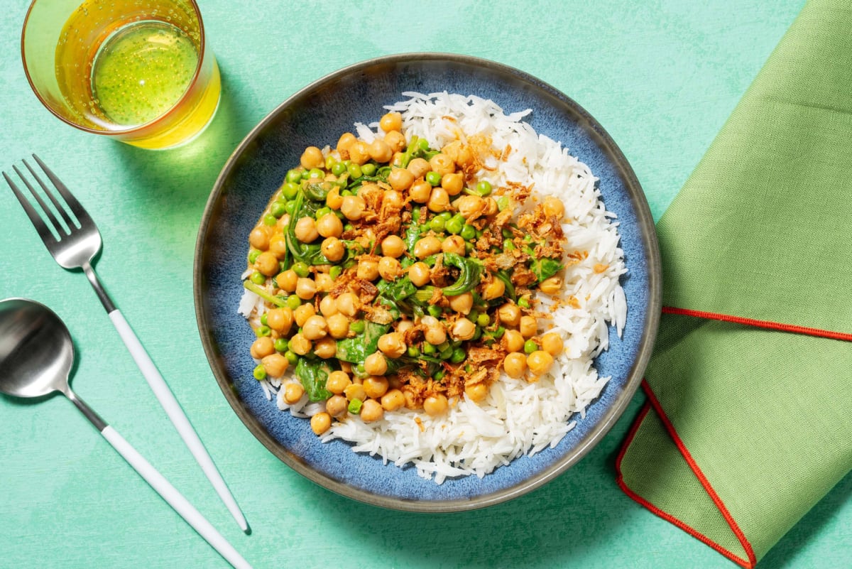 Chickpea Korma and Basmati Rice