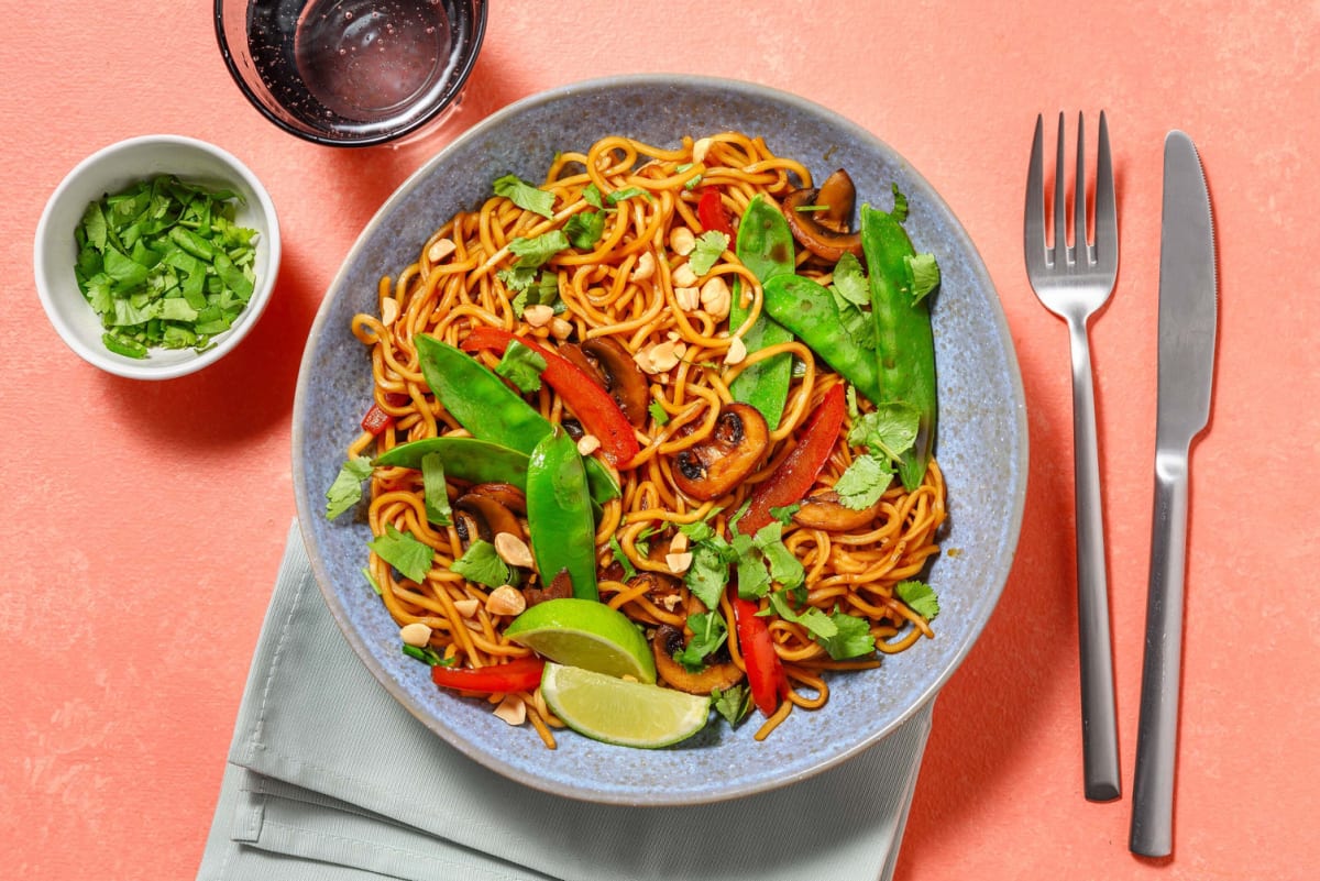 Sticky Thai Style Veggie Noodles