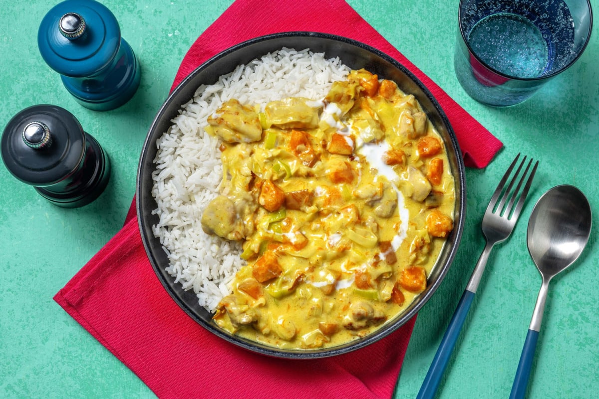 Korma indiano - curry di pollo e zucca 