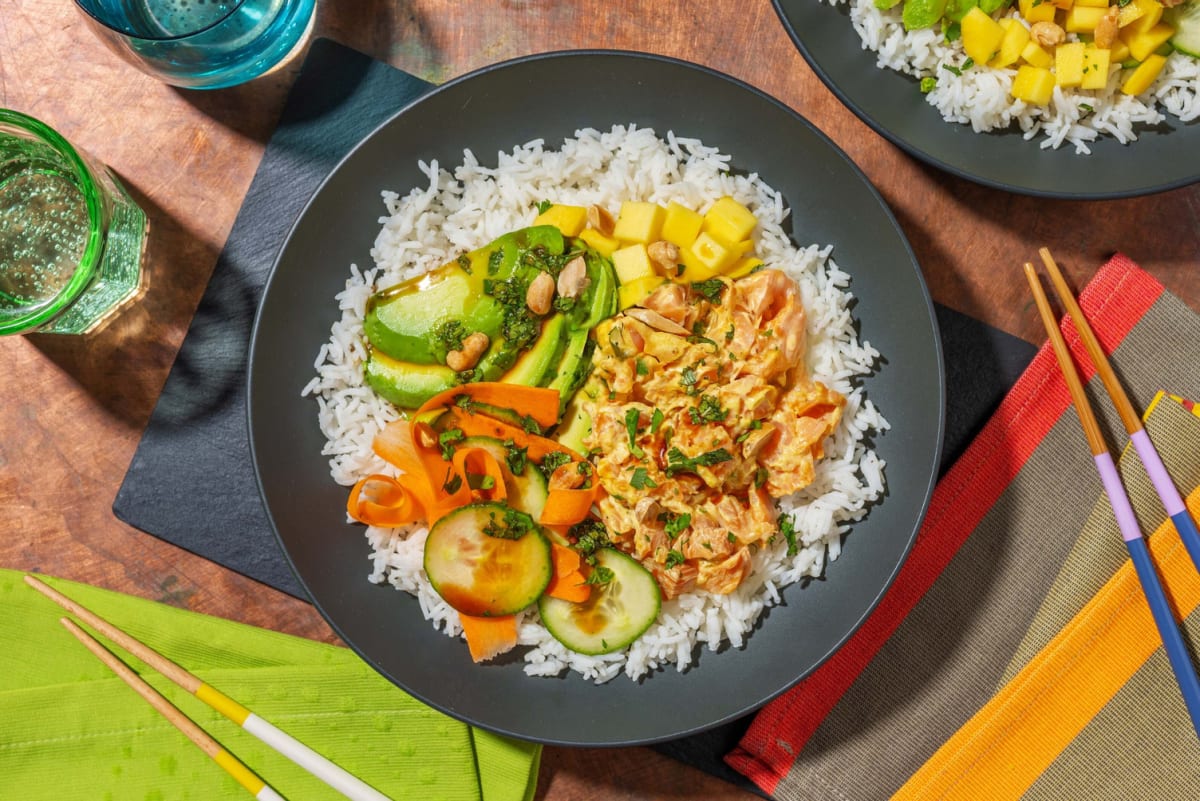 Hawaiiansk poke bowl på kallrökt lax