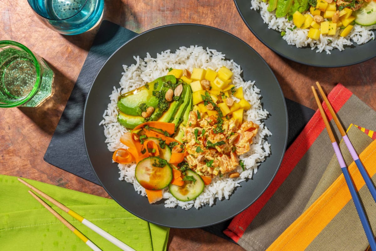 Hawaiiansk poke bowl på kallrökt lax