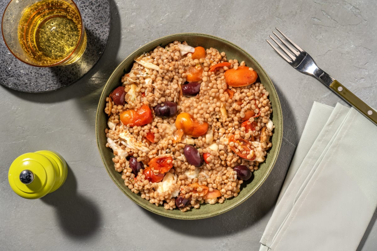 Orata in guazzetto e couscous perlato