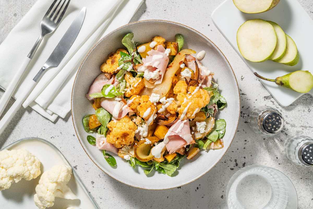 Winterlicher Blumenkohlsalat mit Rohschinken