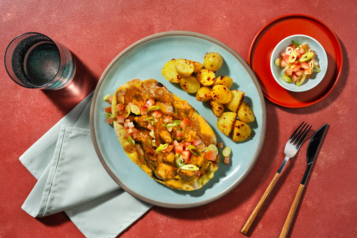 Creamy Chicken Korma Baked Naan Recipe HelloFresh