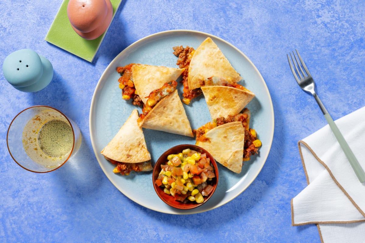 Rentrée mexicaine : quesadillas bœuf & cheddar