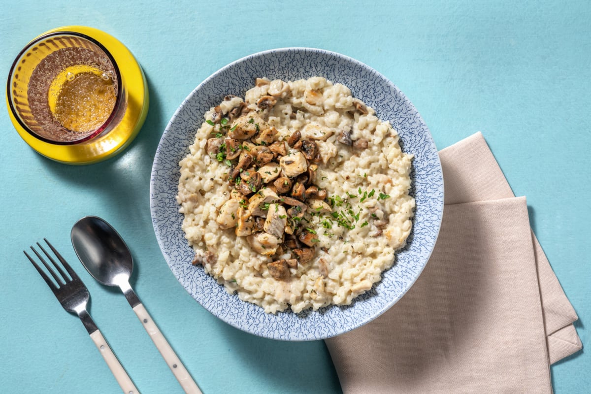 Risotto frenchy poulet poêlé & champignons