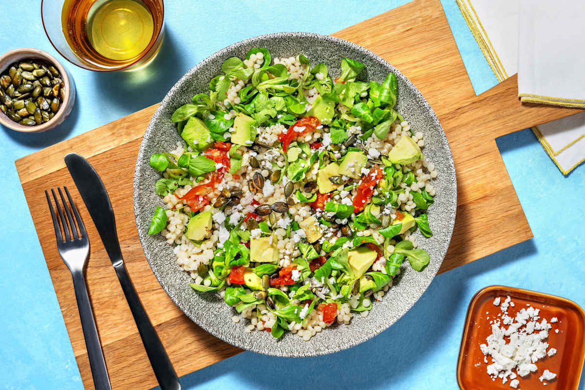 Salad with Giant Couscous & Avocado