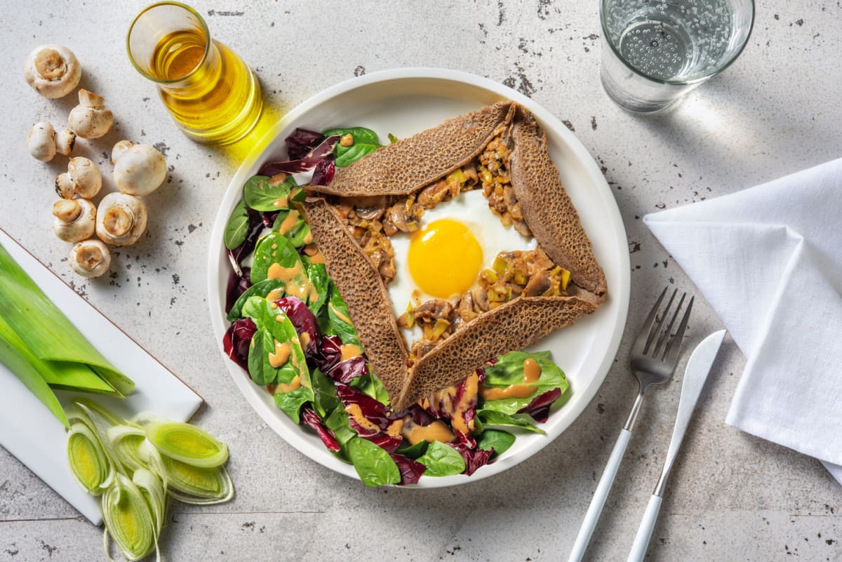La galette Brocéliande : champis & poireaux