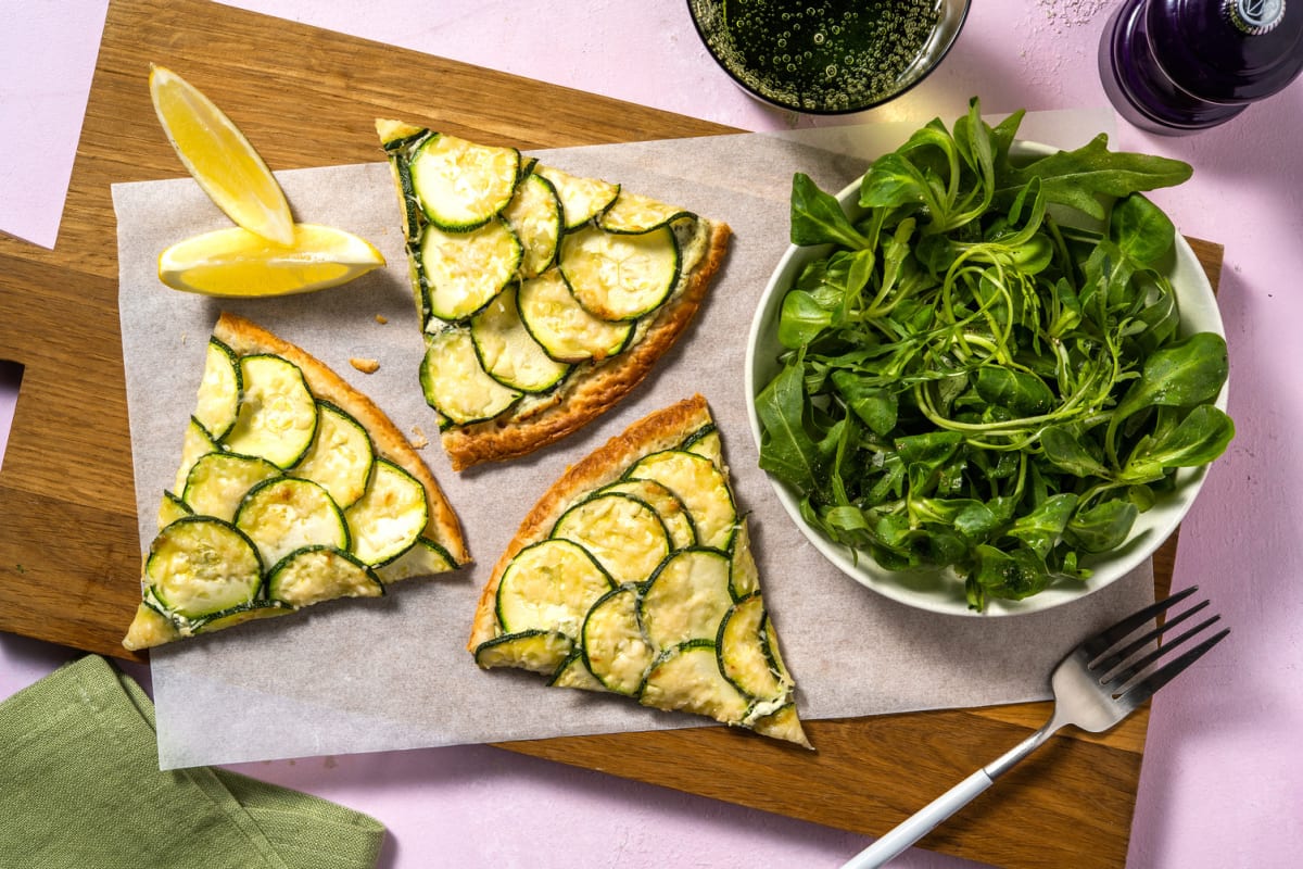 Tarte fine courgette, pecorino & ricotta