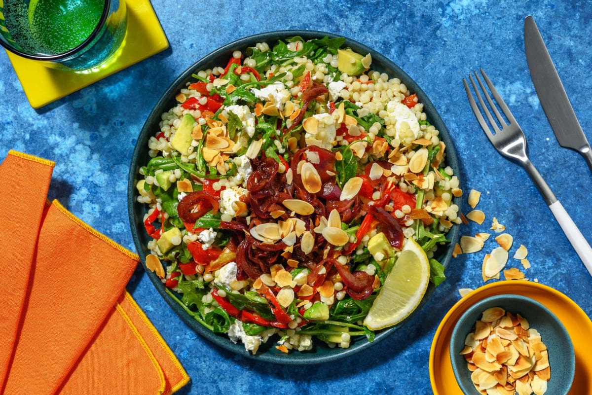 Salade couscous perlé, avocat & chèvre frais