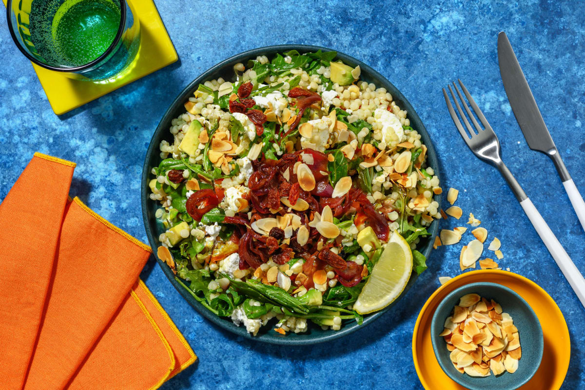 Salade couscous perlé, avocat & chèvre
