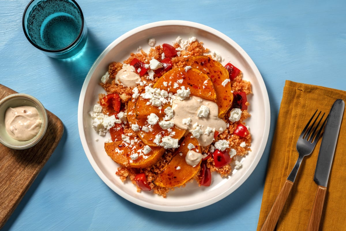 Peri Peri Squash on Caramelised Onion Couscous