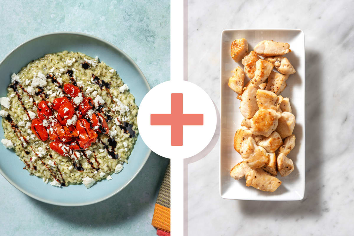 Oven-Baked Chicken Breast Pesto Risotto