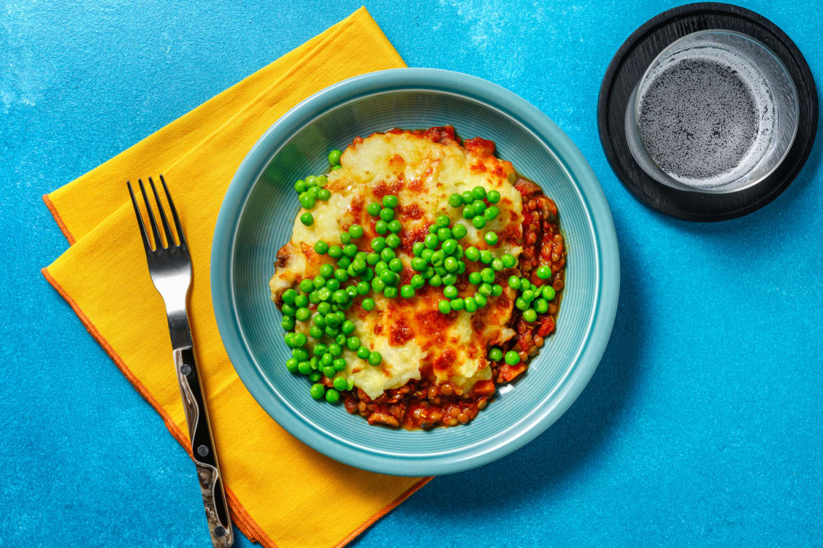 Hearty Bacon and Lentil Mushroom Cottage Pie