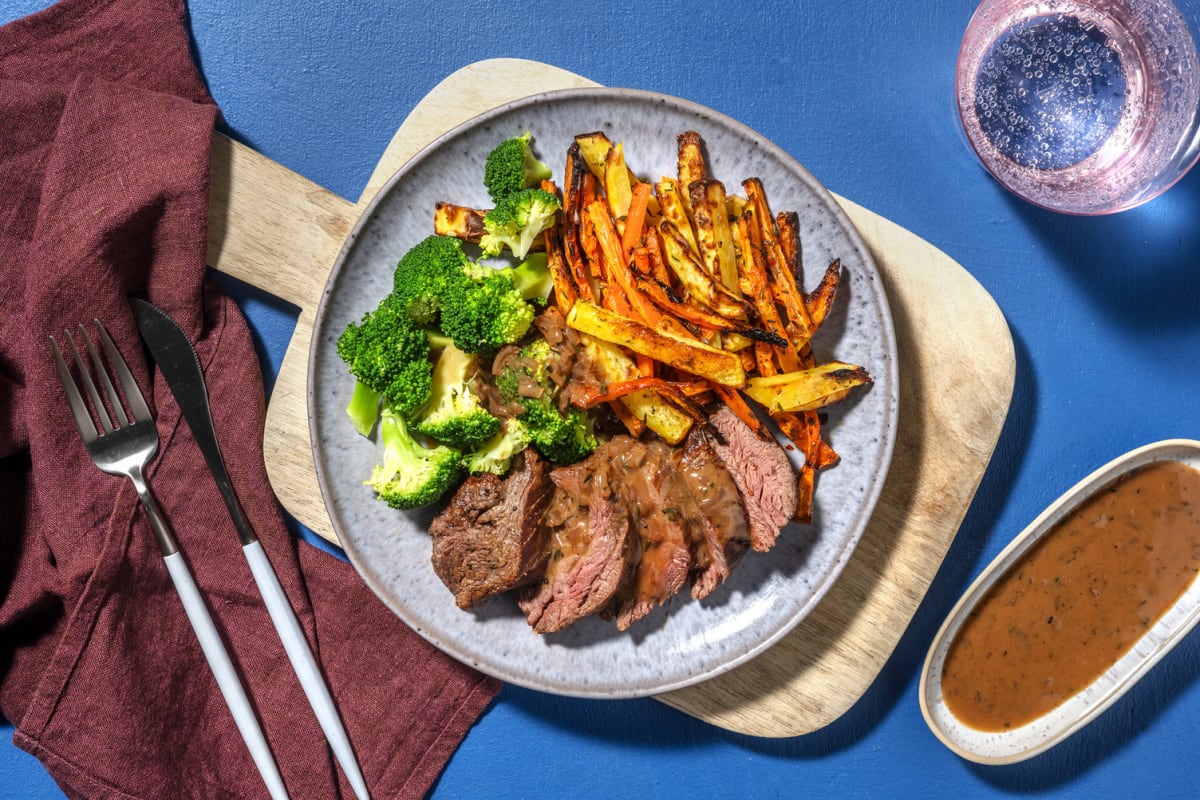 Pavé de bœuf sauce à l'échalote & thym