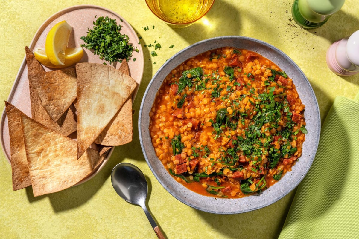 Soupe chorizo & lentilles à l'espagnole