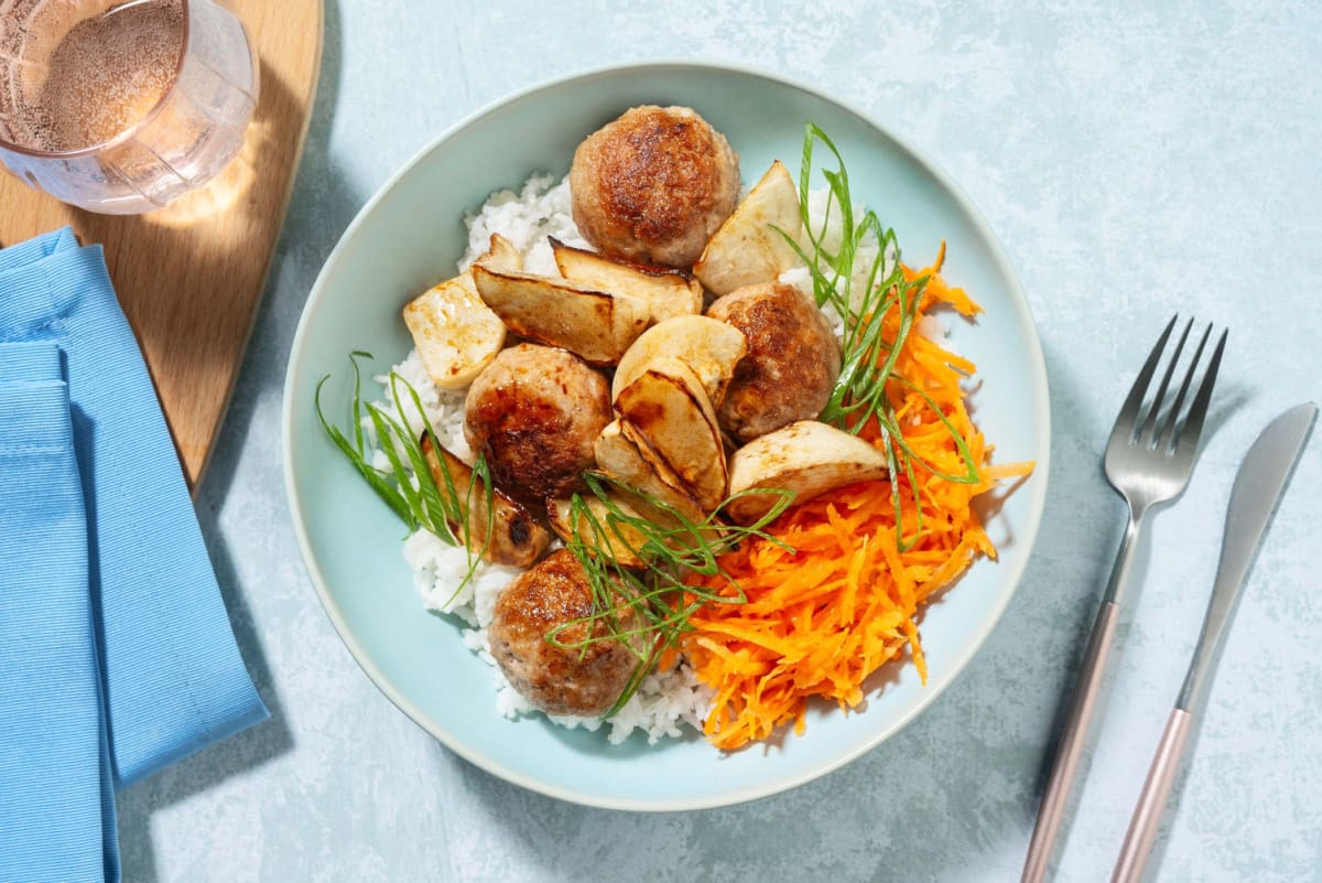 Boulettes de porc & navets à la japonaise