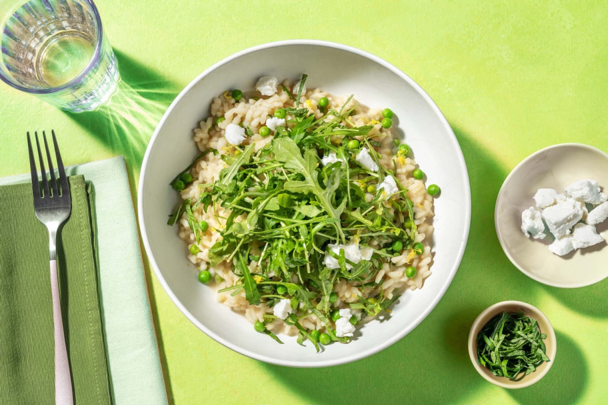 Goat's Cheese and Pea Springtime Risotto 
