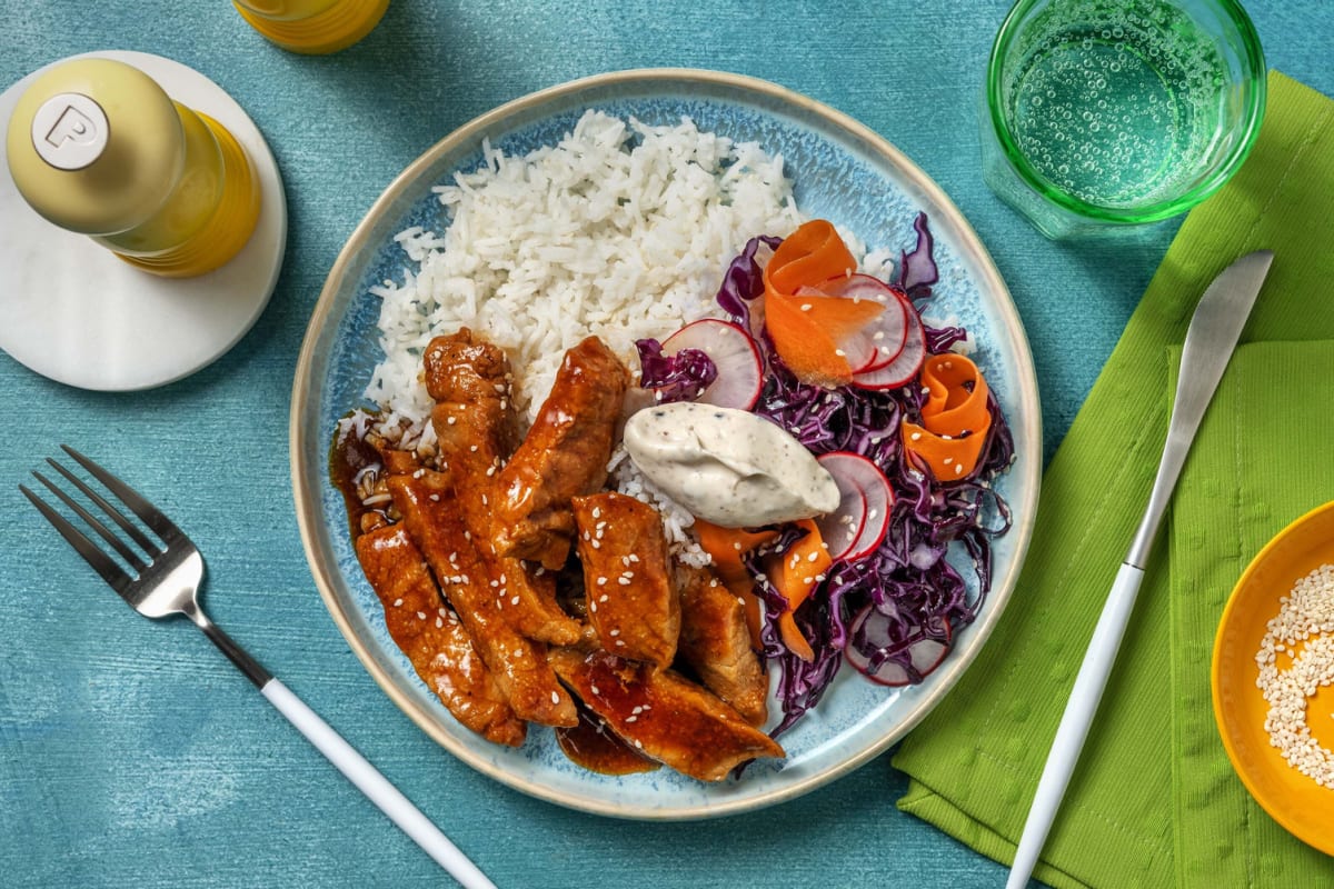 Teriyaki-glasert svinefilet