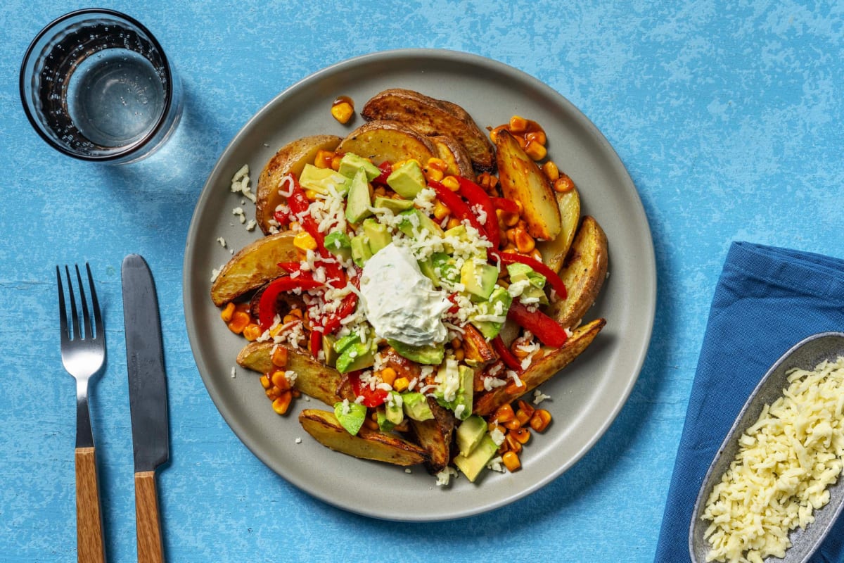 Cheesy Cajun Chorizo Loaded Wedges