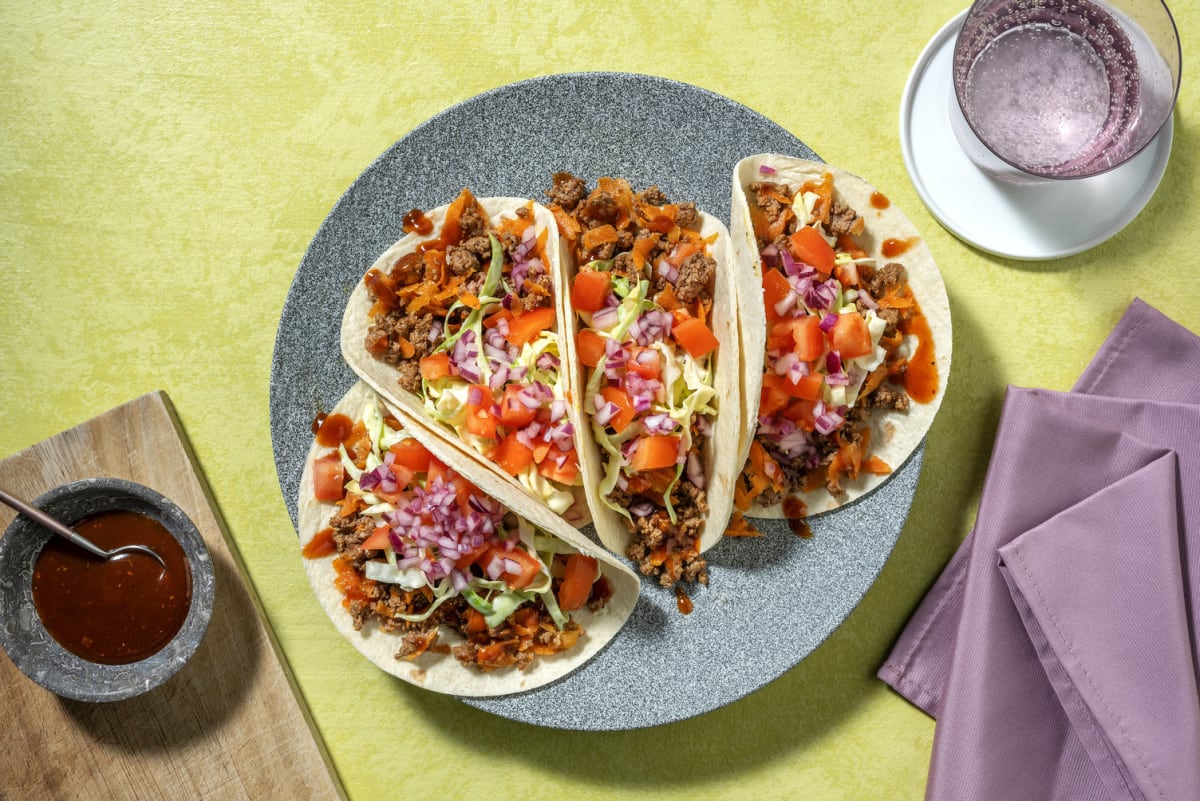 Amerikanska blandfärs-tacos