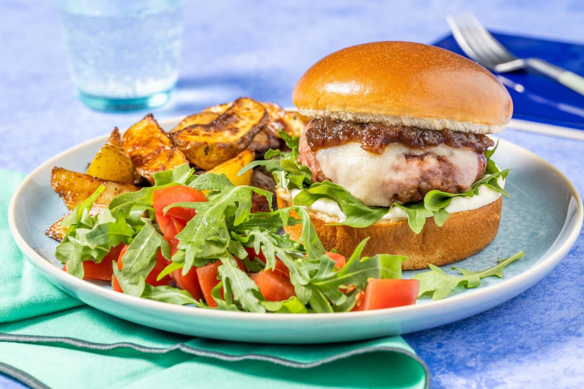 Cheese & Caramelised Onion Veggie Burger 