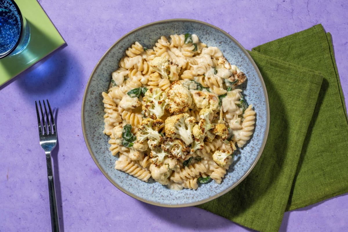 Romige volkoren fusilli met bloemkool