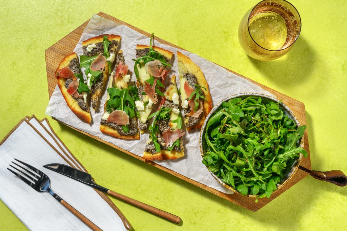 Pizza naan jambon cru & huile saveur truffe